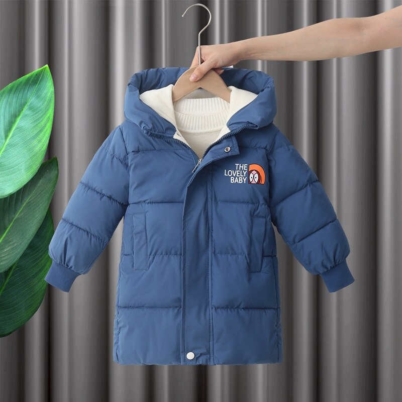 Winter Down Cotton Jacket Boy Girls Hooded Thick L..
